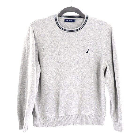 Nautica Sweater Mens‎ XL Gray Classic Casual Weekend Preppy Academia Minimalist - Picture 1 of 8
